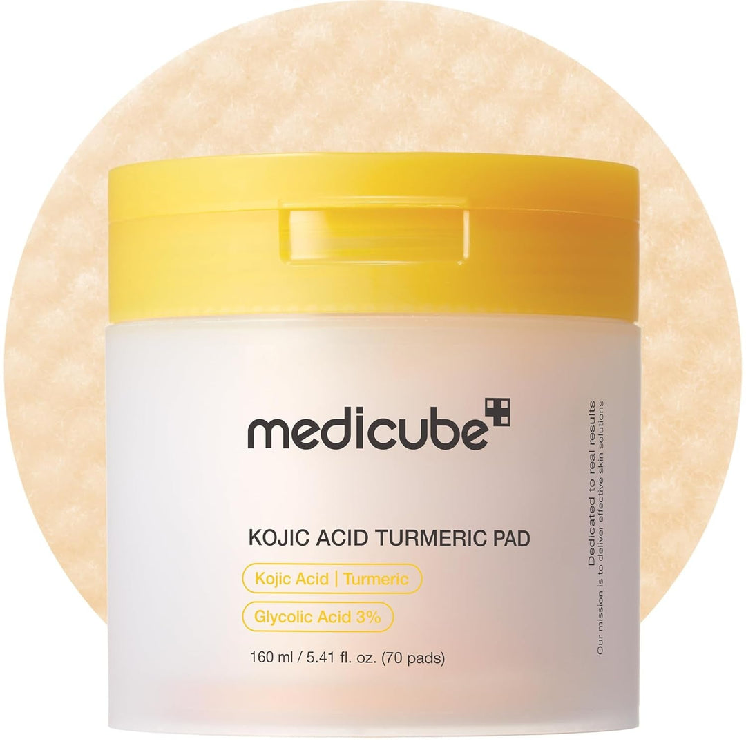 Toner Pads Kojic Acid Turmeric Clarifying Toner Pad for Troubled Skin &amp; Use after Spot Care, Soothing with Kojic Acid, Turmeric, Niacinamide, Glycolic Acid, Korean Skin Care, 70 Pads (1 Pack)